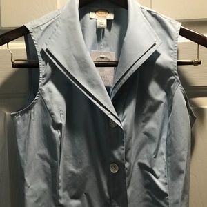 Talbots blue cotton blouse